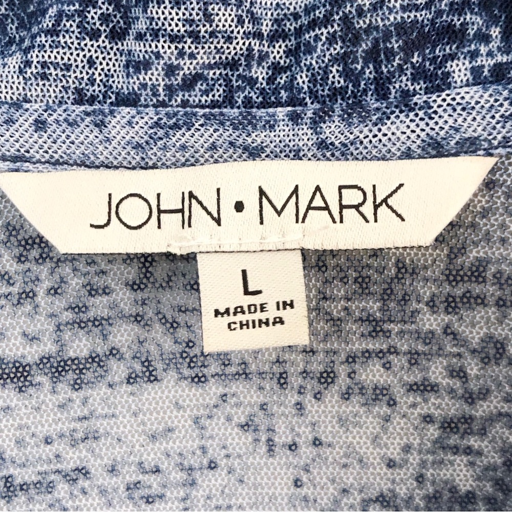 John Mark | Mesh Roll Tab Long Sleeve Blue Tunic Top Cardigan Large Coastal - Picture 13 of 15